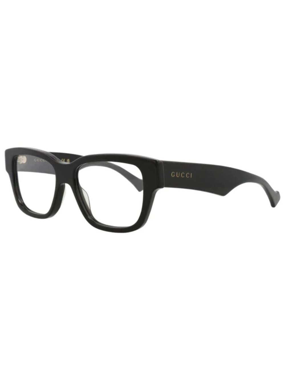 New Gucci Women's Eyeglasses Square Rectangle Recycled Acetate Frame Mens Black